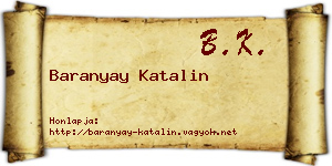 Baranyay Katalin névjegykártya